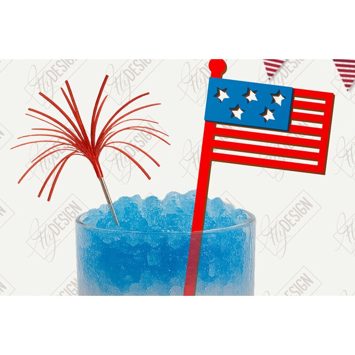 Set 4 bete de amestecat bauturi, Intrahome, model Schedio, din plywood, 15x15 cm