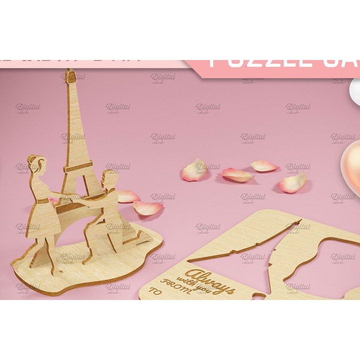 Puzzle 3D Agiou Balentinou, Intrahome, 15x15 cm, din plywood 3mm-4mm, pentru decorare si proiecte DIY