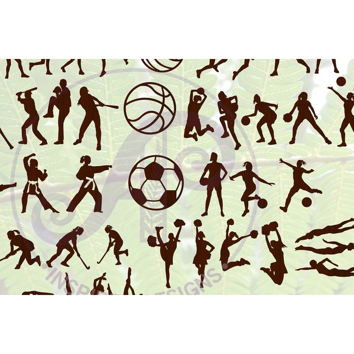 Tocator de bucatarie, Intrahome, 43 Athletika Gynaika Apokope, 30x20 cm, din plywood 3mm-4mm, pentru decorare si proiecte DIY