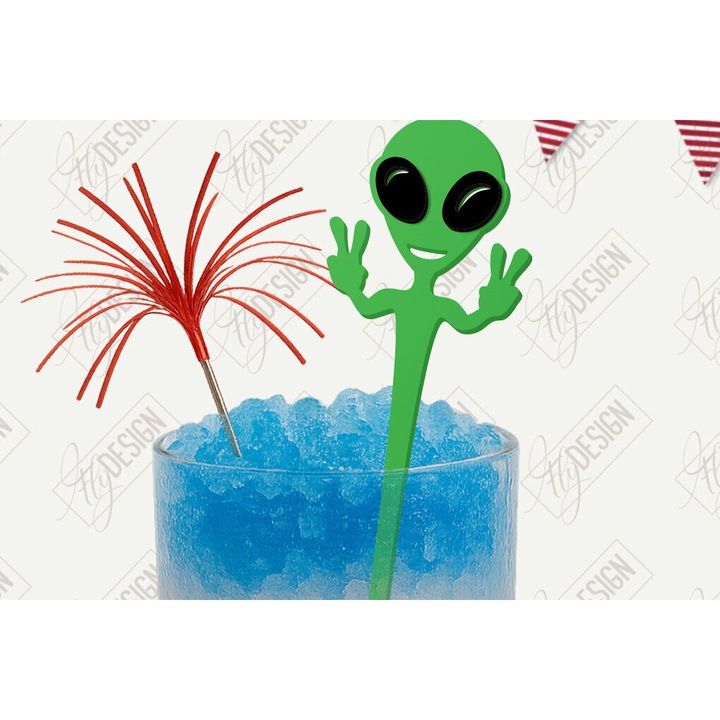 Set 4 bete de amestec pentru bauturi, Intrahome, din lemn de placaj, 15x15 cm, design geometric