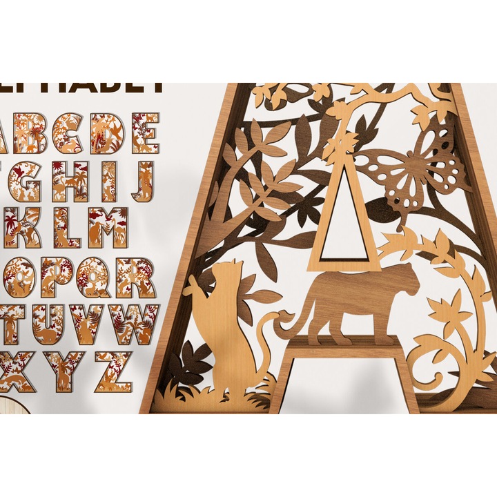 Set de taieturi din lemn de plywood 3mm-4mm, Intrahome, 15x15 cm, pentru decoratiuni si proiecte DIY