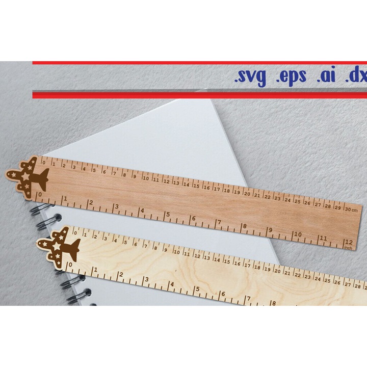 Ruler Plan America, Intrahome, 30x30 cm, din plywood 3mm-4mm, pentru decoratiuni si proiecte DIY