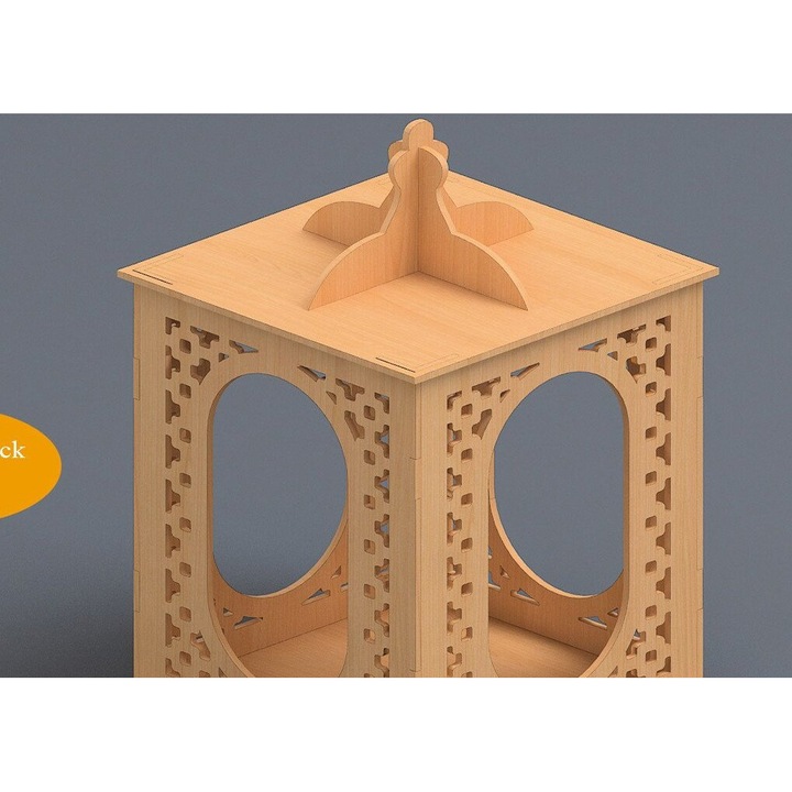 Lampa de noapte Ampshade, Intrahome, 30x20 cm, din plywood, ideala pentru decorare si proiecte DIY