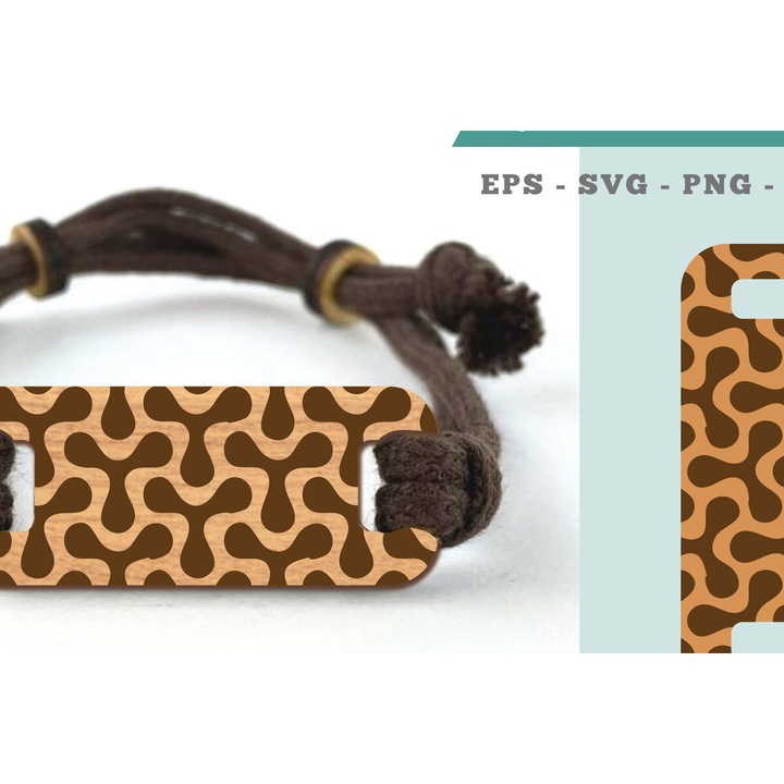 Motiv de bratara din lemn, Intrahome, taiat cu laser, 5x5 cm, set pentru decoratiuni si proiecte DIY