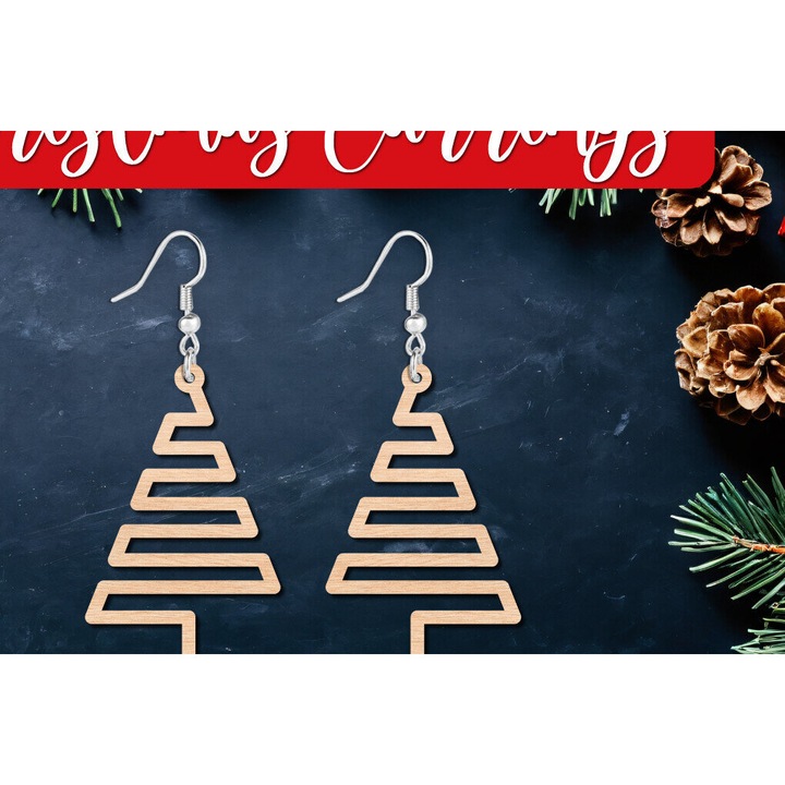 Set de artizanat, Intrahome, skoulariki de Craciun, 3x3 cm, din plywood 3mm-4mm