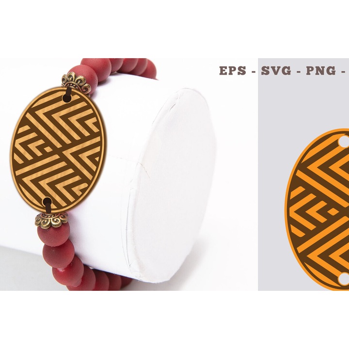 Motiv de bratara din lemn taiat cu laser, Intrahome, 5x5 cm, set pentru decoratiuni si proiecte DIY