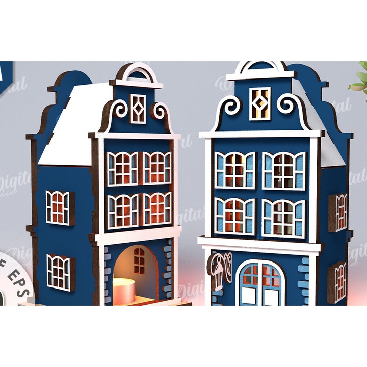 Suport lumanari, Intrahome, Keropegio, 30x20cm, din plywood 3mm-4mm, pentru decoratiuni si proiecte DIY