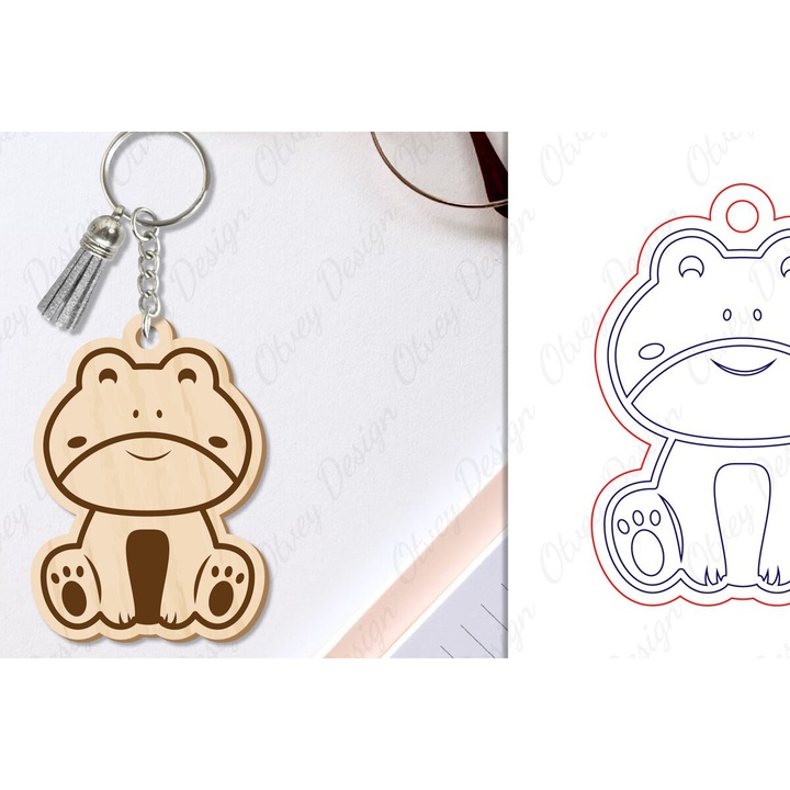 Breloc Mprelok Zoon, 6x6 cm, din plywood 3mm-4mm, set de decoratiuni DIY