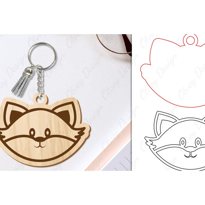 Breloc Mprelok Zoon, 6x6 cm, din plywood 3mm-4mm, pentru decorare si proiecte DIY