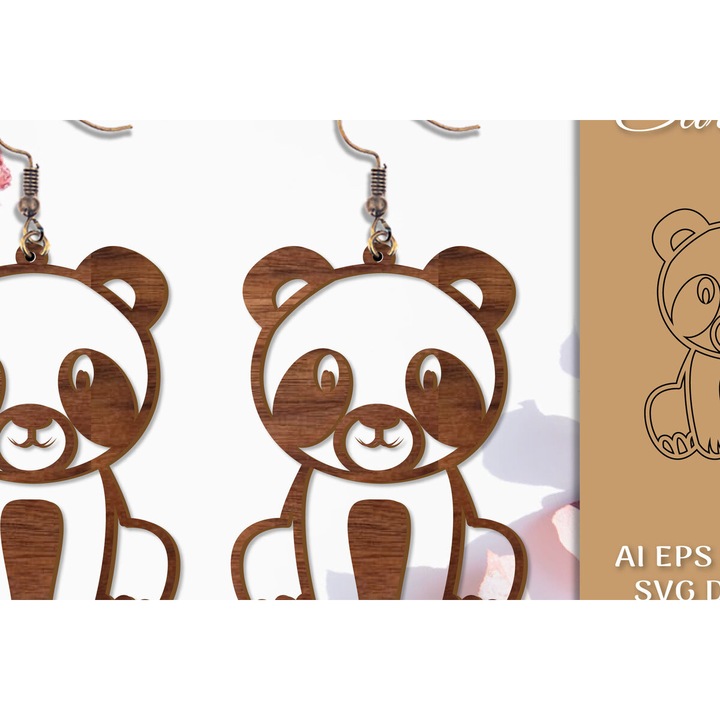 Cercei din lemn, Intrahome, 3x3 cm, set pentru decorare si proiecte DIY