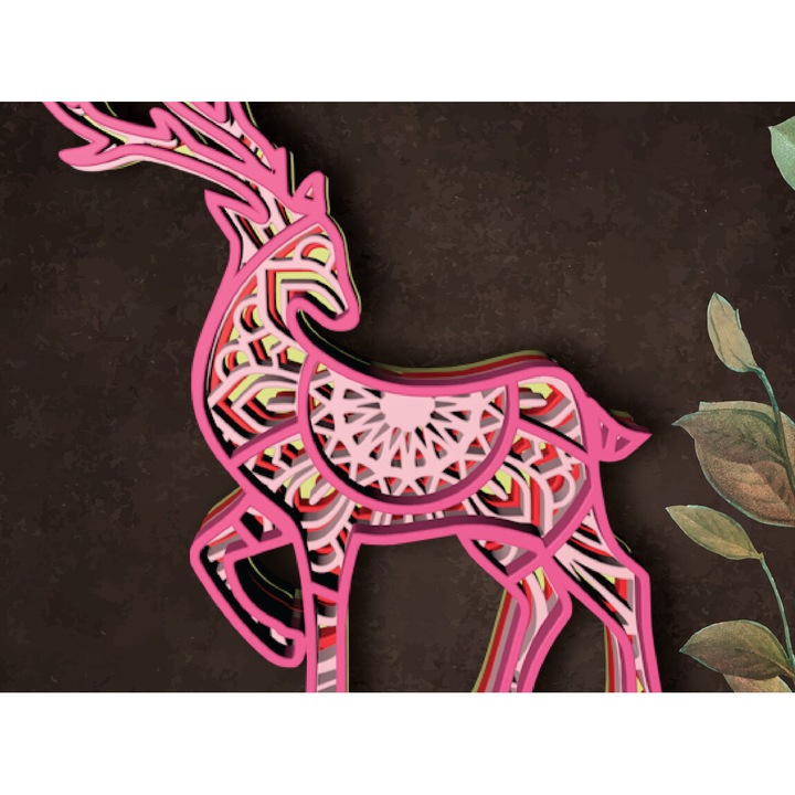 Placa lemn, Intrahome, Antilope, 4 stroseis, 30x20cm, 3mm-4mm