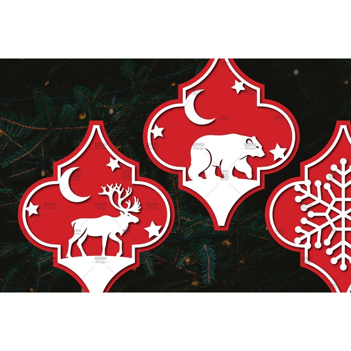 Stolidi decorative Arabesque Christougenniatiko, Intrahome, 4,3x36cm, 3x3cm, din plywood, set