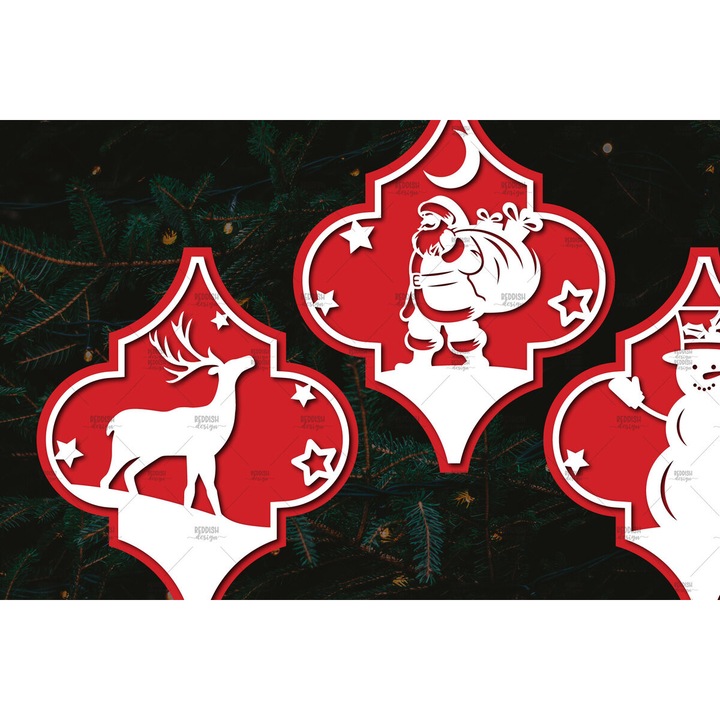 Stolidi decorative Arabesque Christougenniatiko, Intrahome, 4x3 cm, din plywood 3mm-4mm, set