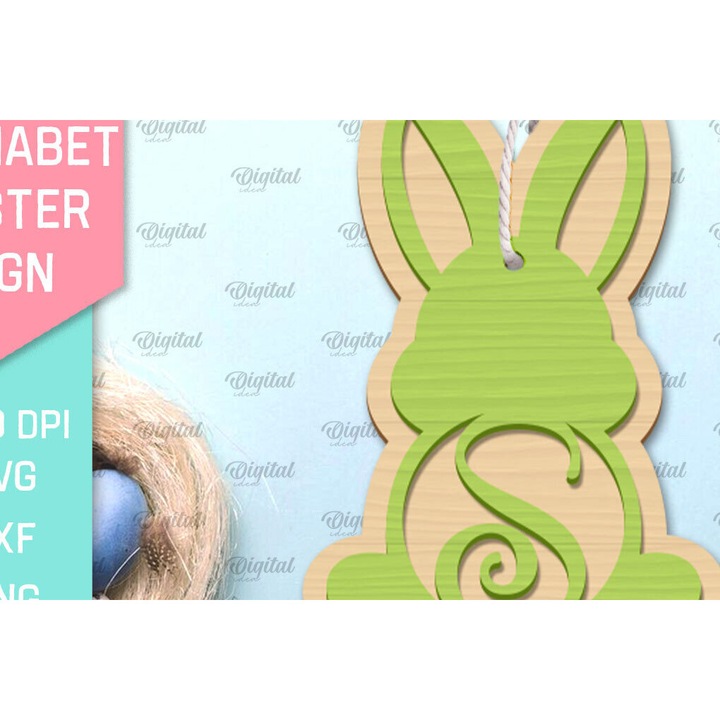 Set de litere din lemn Plywood Paschalino, Intrahome, 15x15 cm, 3mm-4mm, pentru decorare si proiecte DIY