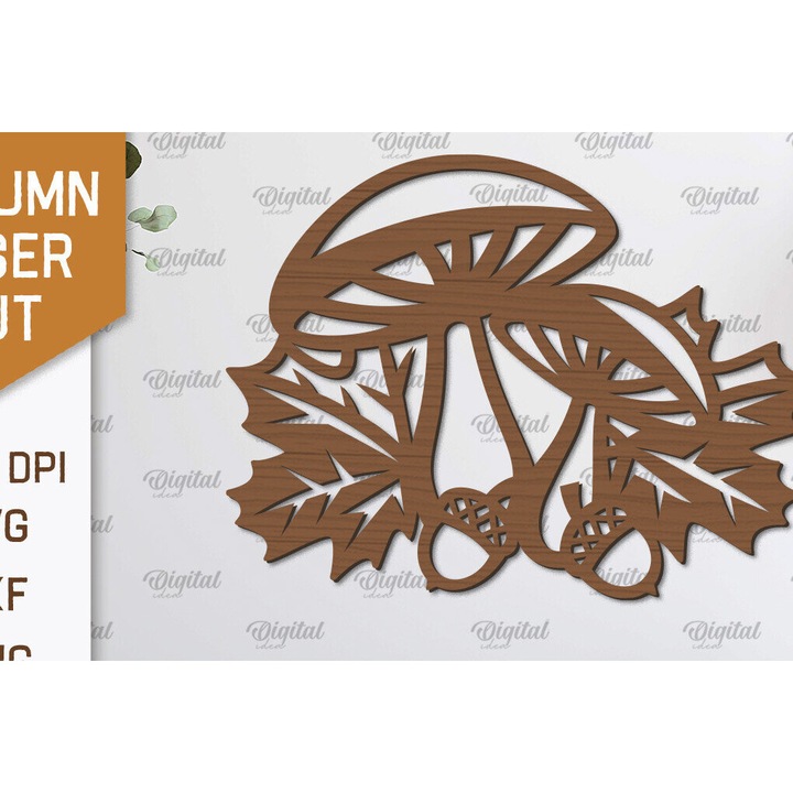 Decoratiune de perete din lemn, Intrahome, 30x20 cm, pentru proiecte DIY, taiat cu laser