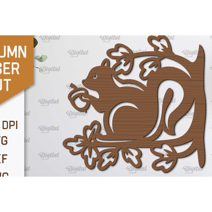 Decoratiune de perete din lemn, Intrahome, 30x20 cm, pentru proiecte DIY, taiat cu laser