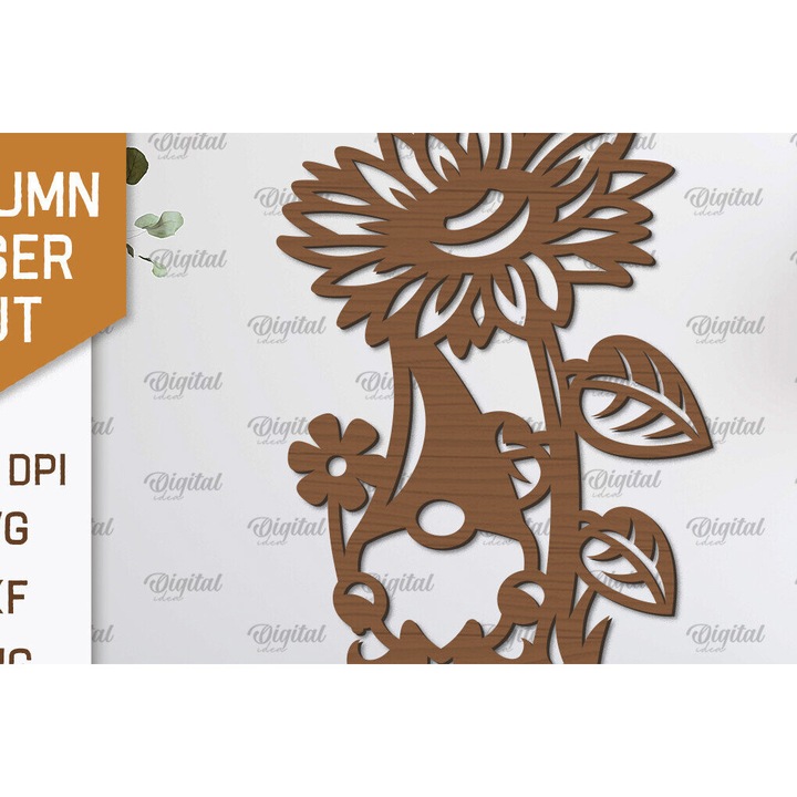 Decoratiune de perete din lemn, Intrahome, 30x20cm, pentru proiecte DIY, taiat cu laser