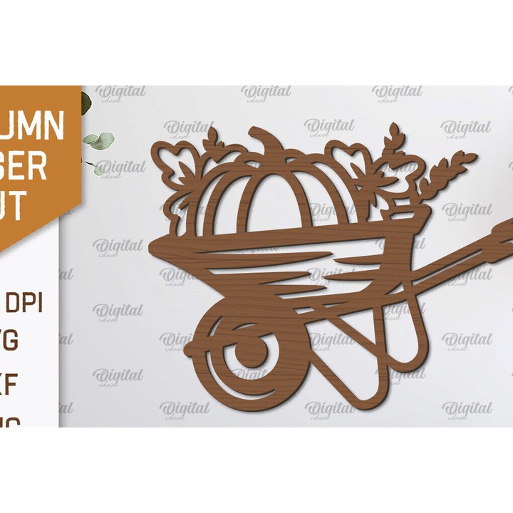 Decoratiune de perete din lemn, Intrahome, 30x20 cm, pentru proiecte DIY, taiat cu laser