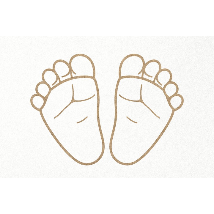 Picioare de Bebelus SVG, Intrahome, Amprente Nou-Nascut, 7x7 cm, Plywood 3mm-4mm, Set Decorativ