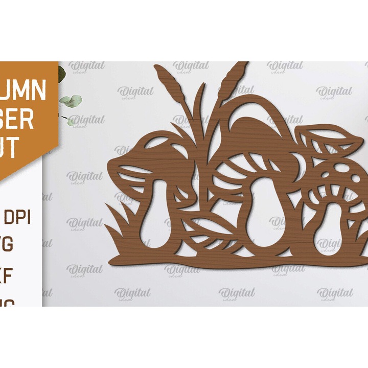 Decoratiune de perete din lemn, Intrahome, 30x20 cm, pentru proiecte DIY, taiat cu laser