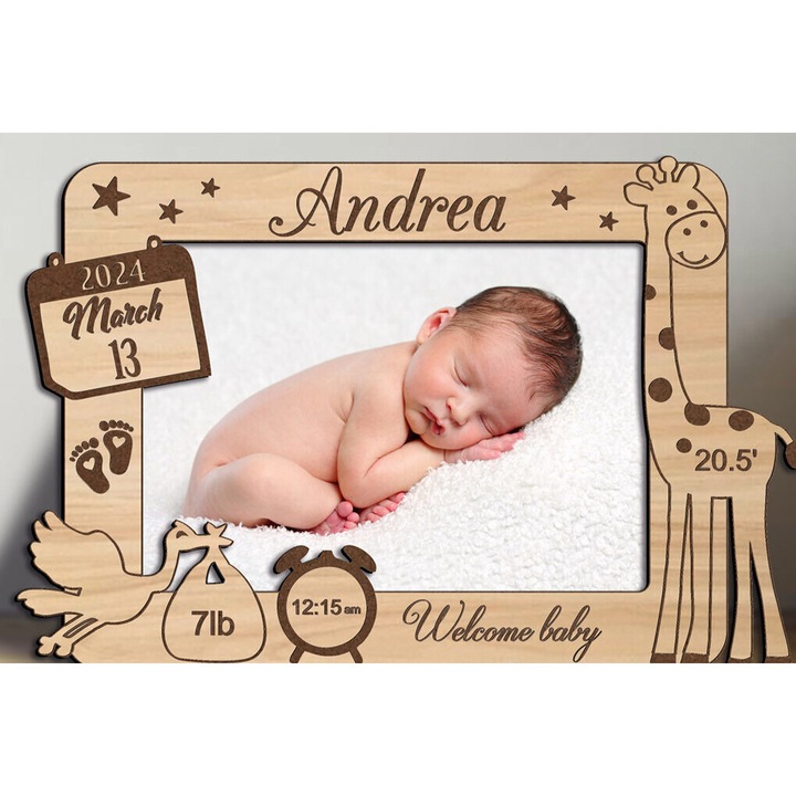 Rame foto clasice, Intrahome, 5x5 cm, din plywood, pentru decorare si proiecte DIY