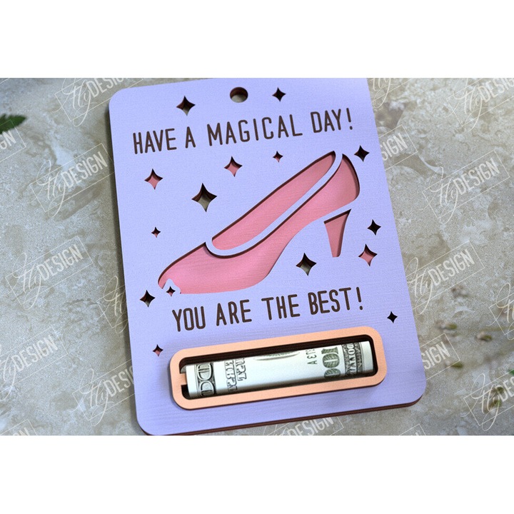 Felicitare din lemn, Intrahome, Moro fetita, 10x20 cm, 3mm-4mm, pentru decoratiuni si proiecte DIY