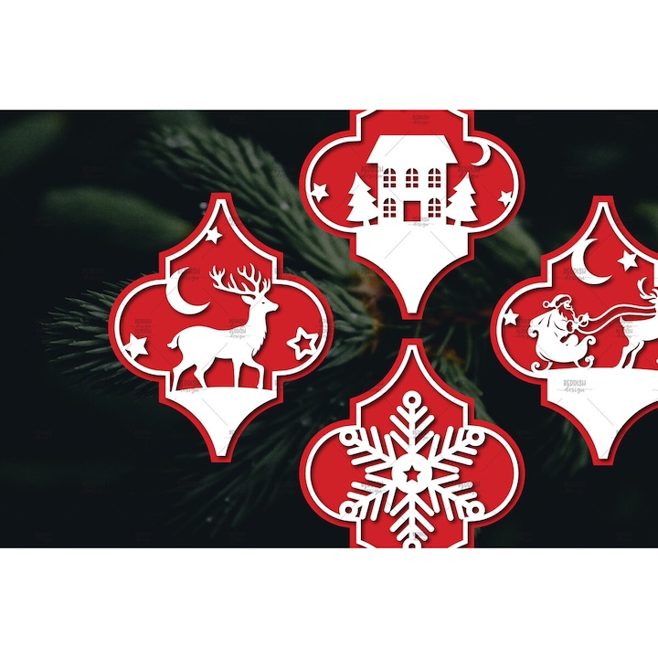 Stolidi decorative Arabesque Christougenniatiko, Intrahome, 4x3 cm, din plywood, 3mm-4mm, set