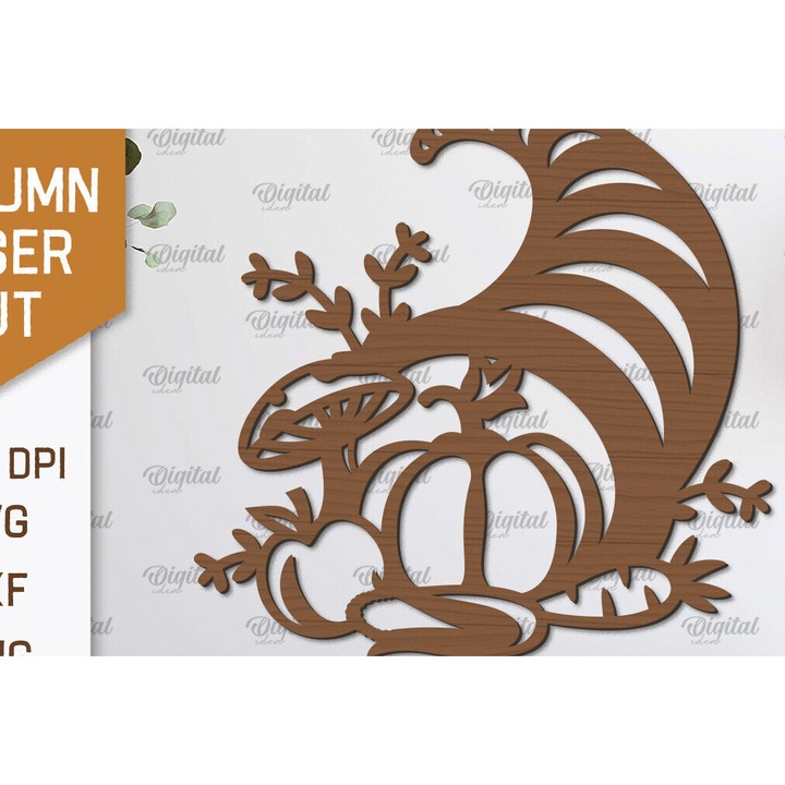 Decoratiune de perete din lemn, Intrahome, 30x20 cm, pentru proiecte DIY, taiat cu laser