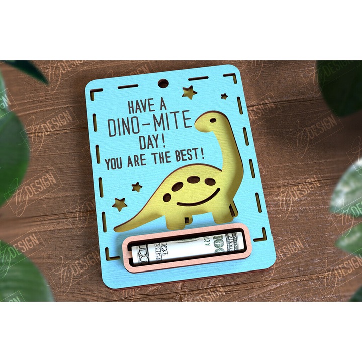 Card de bani pentru baieti, Intrahome, 10x20 cm, din plywood, ideal pentru decoratiuni si proiecte DIY