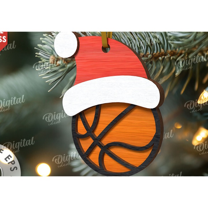 Glob de Craciun, Intrahome, Plywood 3mm-4mm, 8x8 cm, set