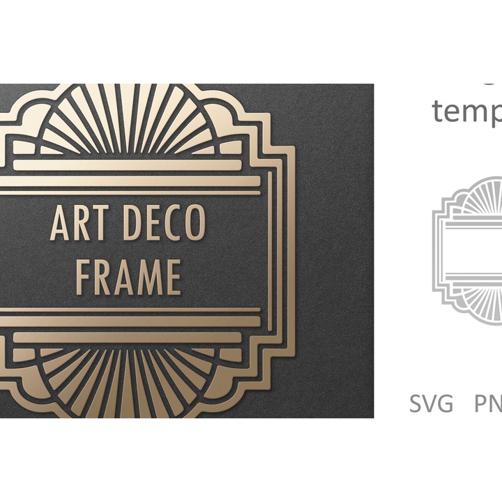 Rame foto Art Deco Vintage Monogramma Plaisio, 7x7 cm, din plywood 3mm-4mm, set