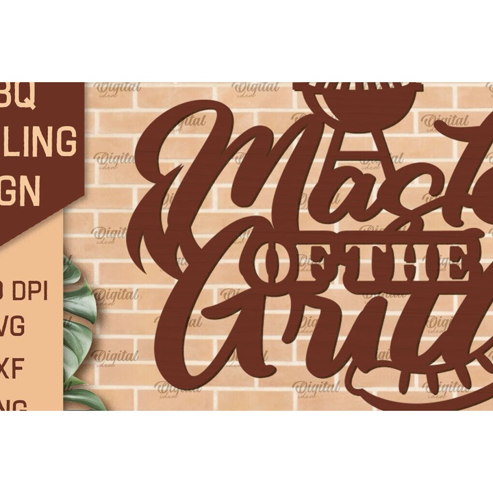 Semn Gratar BBQ din Plywood, 30x20 cm, pentru decupare cu plotter, fabricat in Grecia