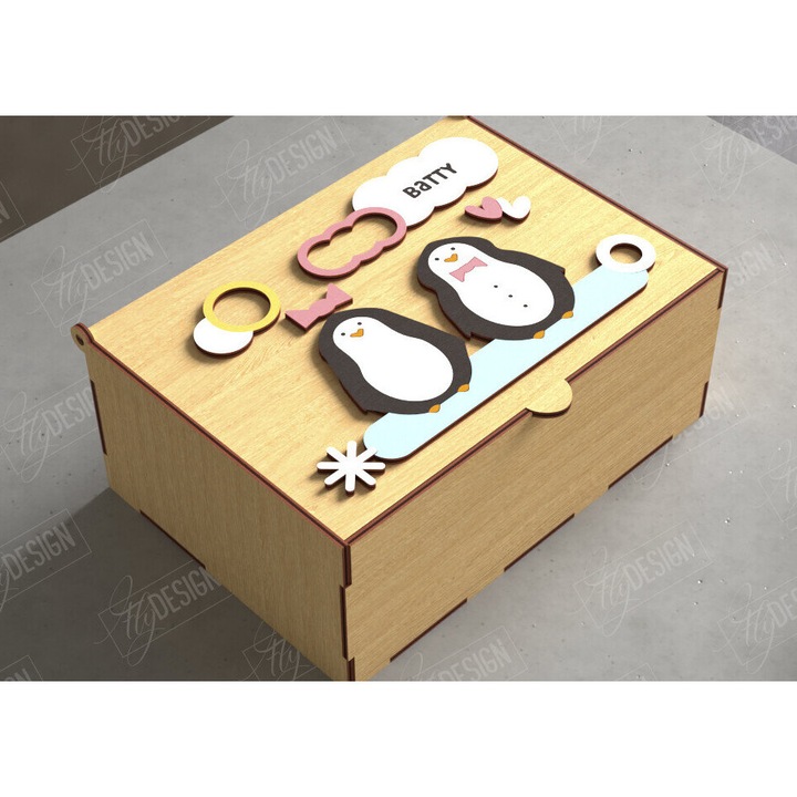 Cutie de Amintiri pentru Bebelusi, Intrahome, Plywood 3mm-4mm, 10x10 cm