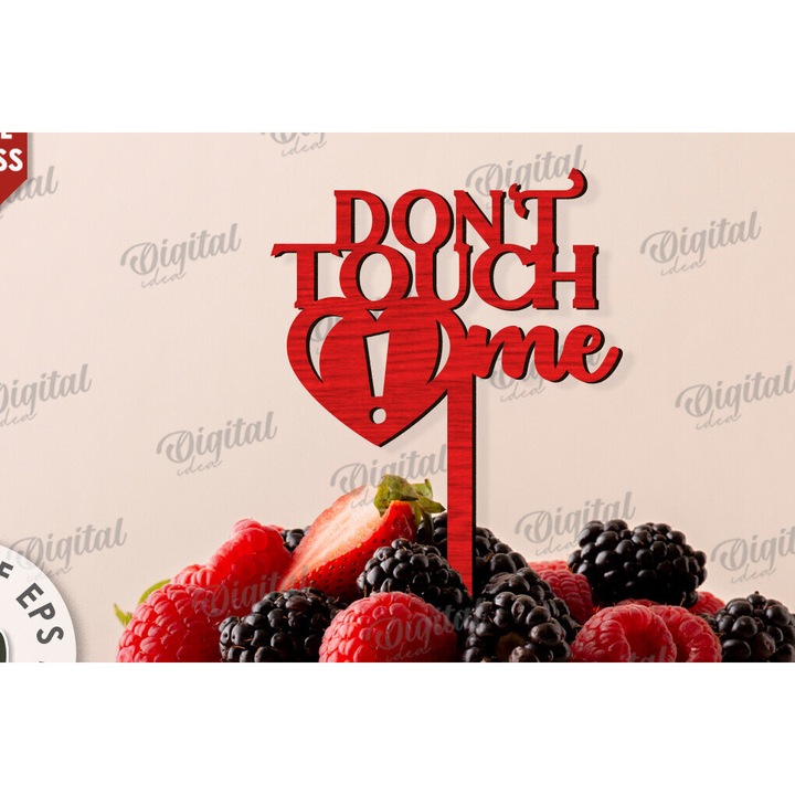 Decoratiune tort Anti Valentines, Intrahome, 15x15 cm, din plywood, pentru proiecte DIY