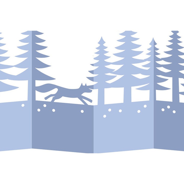 Carton decorativ Arctic Fox, Intrahome, 8x11 cm, din plywood 3mm-4mm, pentru decorare si proiecte DIY