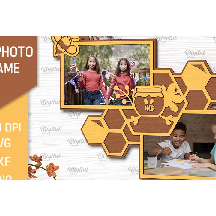 Rama foto melisson, Intrahome, 20x30 cm, din plywood 3mm-4mm, pentru decoratiuni si proiecte DIY