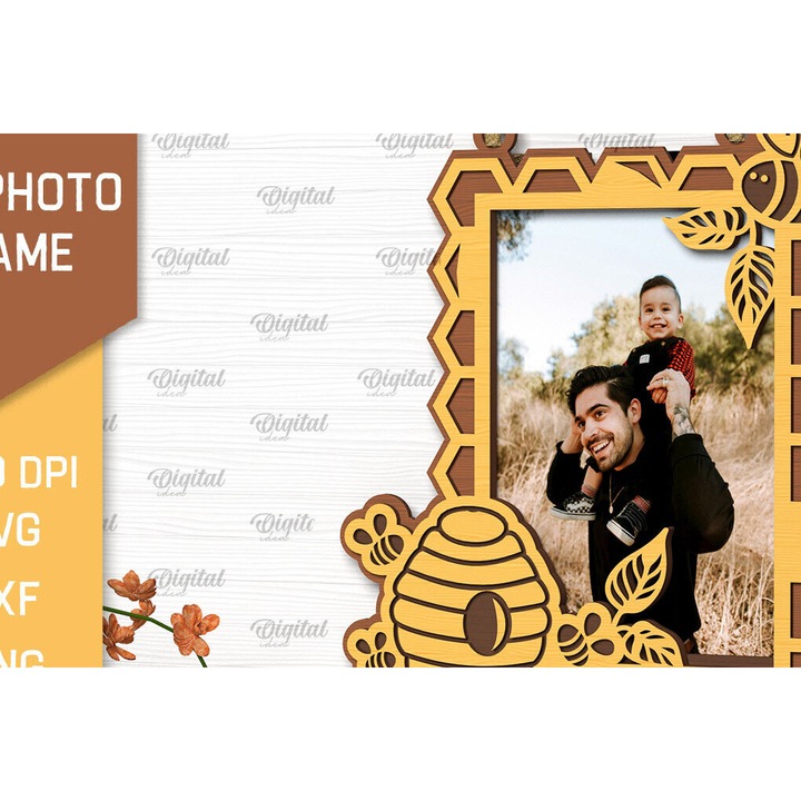 Rama foto melisson, Intrahome, 20x30 cm, din plywood, ideala pentru decoratiuni si proiecte DIY