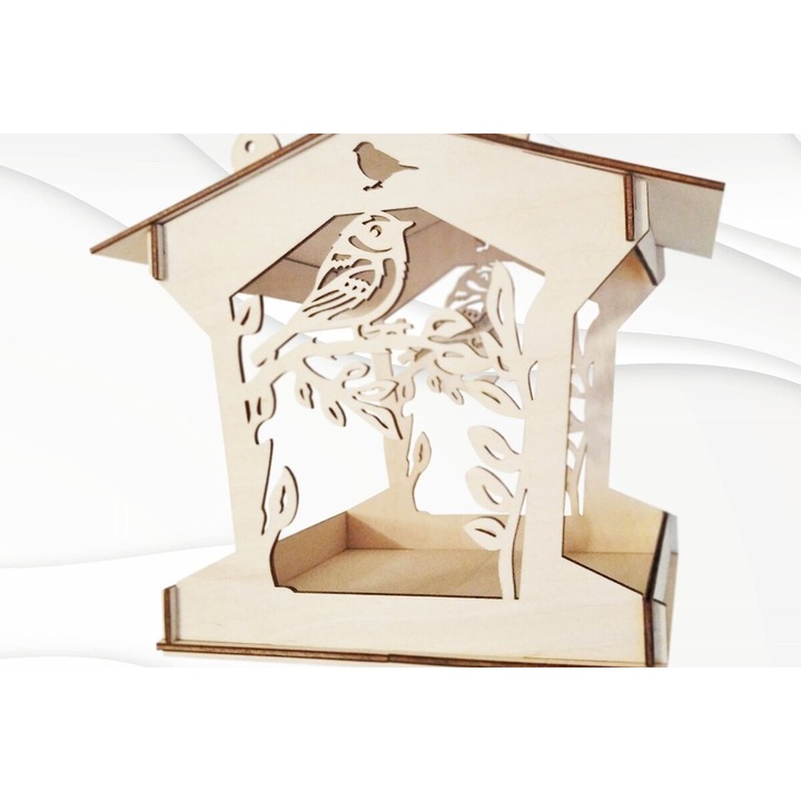 Set de decoratiuni din lemn, Intrahome, 15x15 cm, 3x3 cm, plywood 3mm-4mm