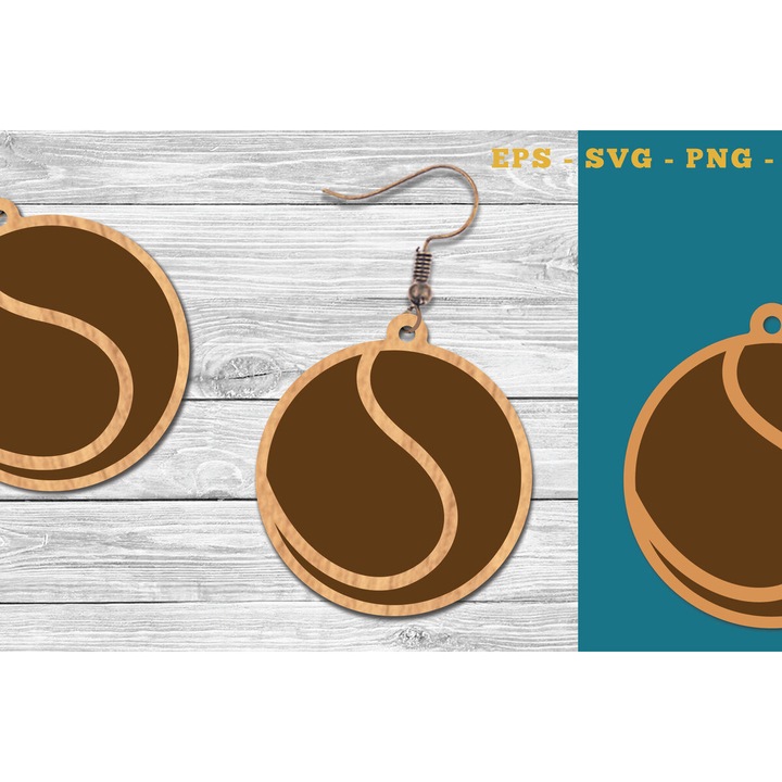 Cercei din lemn taiati cu laser, Intrahome, 3x3 cm, pentru decorare si proiecte DIY, multicolor