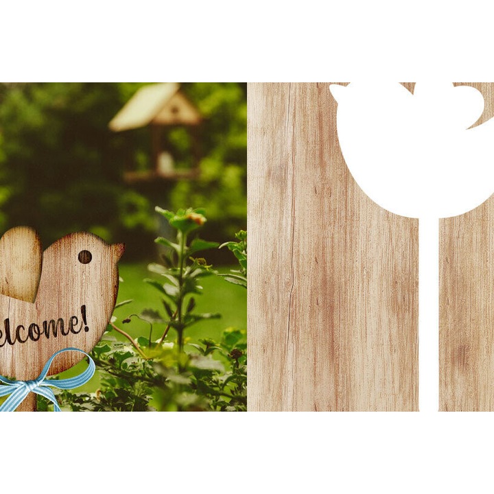 Eticheta din lemn pentru plante, Intrahome, 15x15 cm, ideala pentru decorare si proiecte DIY