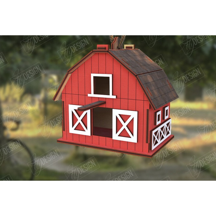 Custi din lemn, Intrahome, cutit pentru pasari, 15x15 cm, plywood 3mm-4mm, design CNC