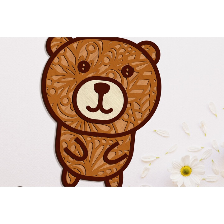 Accesorii decorative, Intrahome, protypo arkoudas, 4x4 cm, plywood 3mm-4mm, set