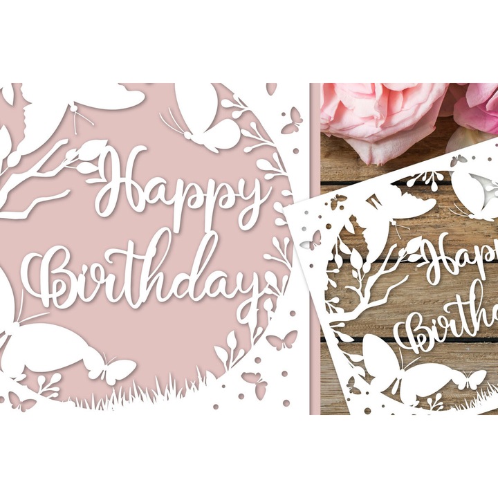 Carte de felicitare, Intrahome, 15x15 cm, din plywood, pentru decorare si proiecte DIY