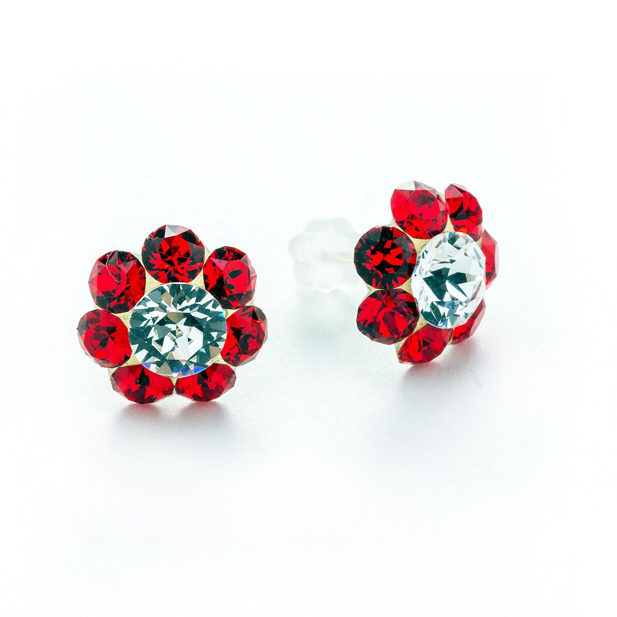 Cercei Argint DaviCrystals cu cristale floare m light siam