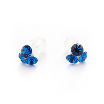 Cercei Argint DaviCrystals cu cristale trifoi mic capri blue Cercei Argint DaviCrystals cu cristale trifoi mic capri blue