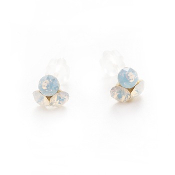 Cercei Argint DaviCrystals cu cristale trifoi mic white opal Cercei Argint DaviCrystals cu cristale trifoi mic white opal