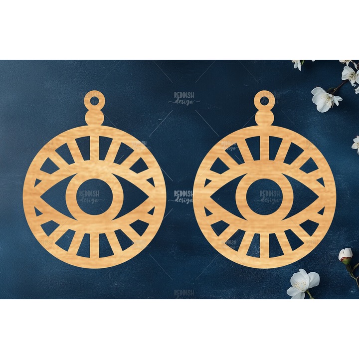 Cercei Boho, Intrahome, din plywood 3mm-4mm, 3x3 cm, pentru decorare si proiecte DIY