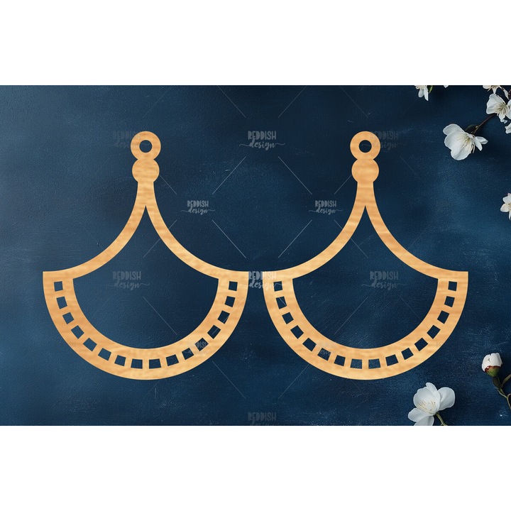 Cercei Boho, Intrahome, din plywood 3mm-4mm, 3x3 cm, pentru decorare si proiecte DIY