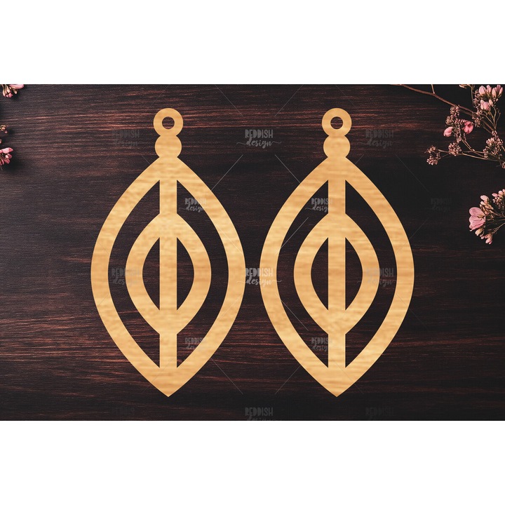 Cercei Boho, Intrahome, din plywood 3x3 cm, set pentru decorare si proiecte DIY