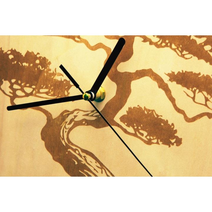 Figura Bonsai din lemn pentru decorare, Intrahome, 15x15 cm, 3mm-4mm grosime, design modern
